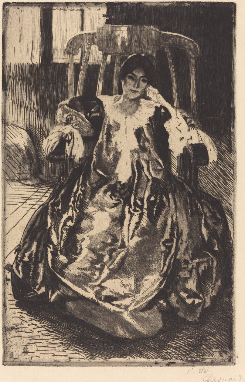 De zijden jurk La robe de soie, 1887 door Paul Albert Besnard