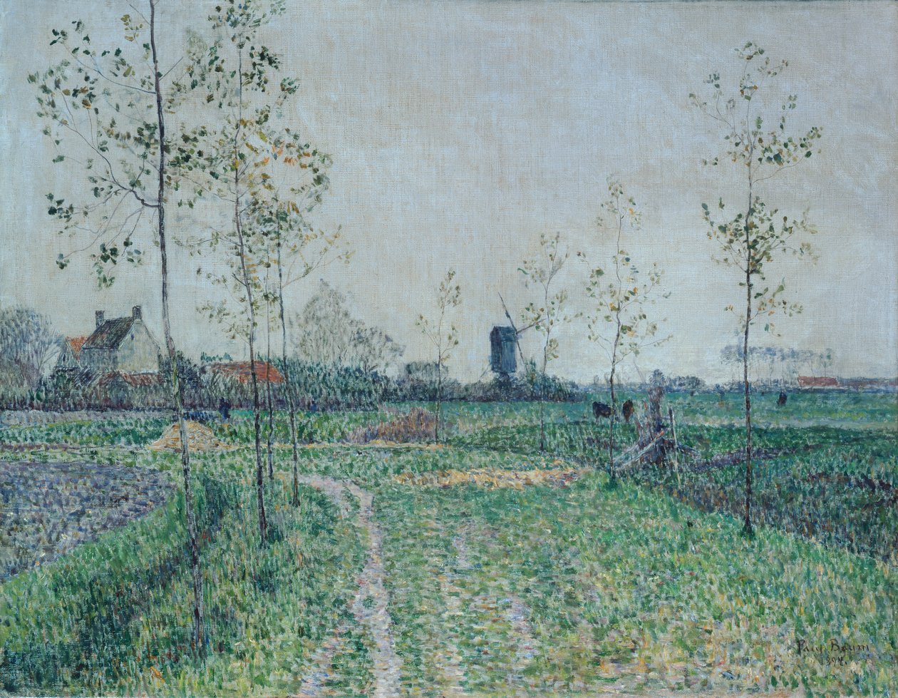 Herfstlandschap bij Knokke, België door Paul Baum