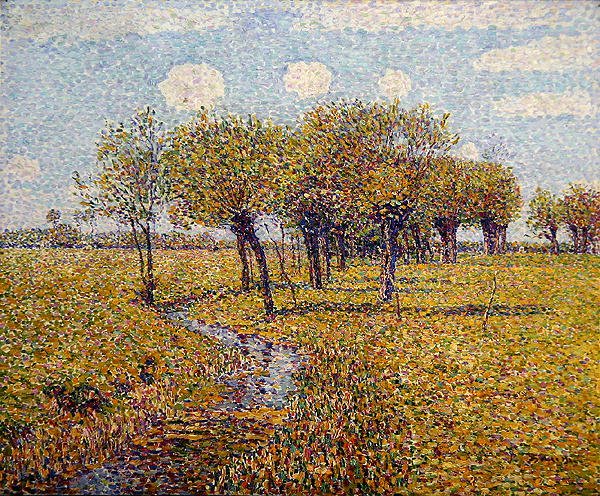 Nederlands Landschap met Wilgen in de Lente in een Kleine Weidevallei door Paul Baum
