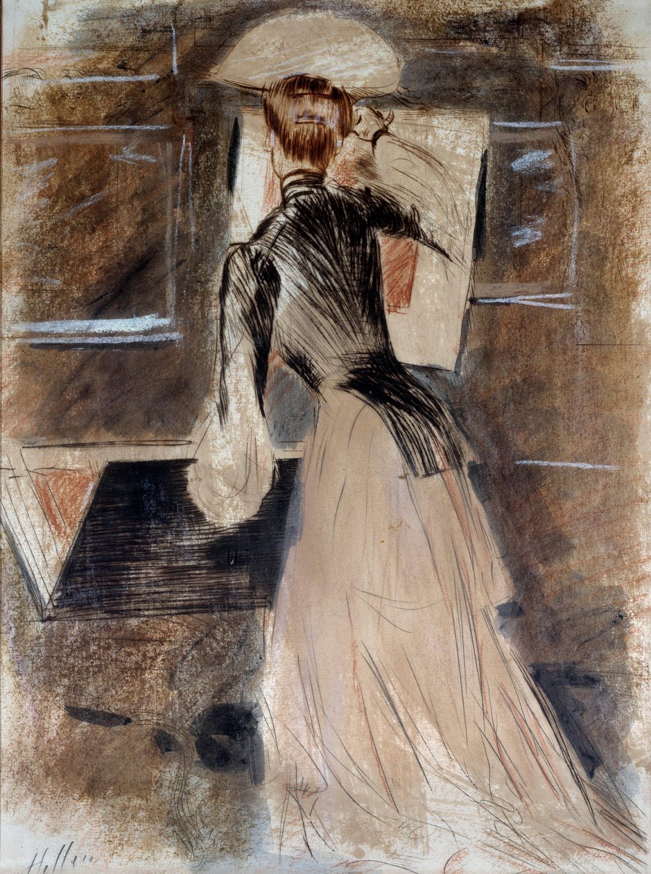 Portret van Madeleine Carlier. Paul Helleu (1859-1927), 20e eeuw. Bayonne, Musee Bonnat door Paul Cesar Helleu
