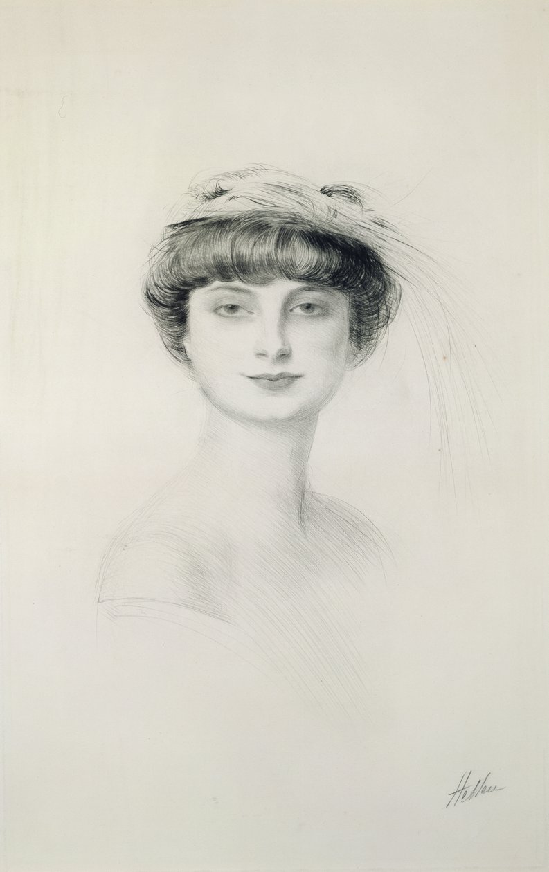 Portret van Anna de Noailles (1876-1933) door Paul Cesar Helleu