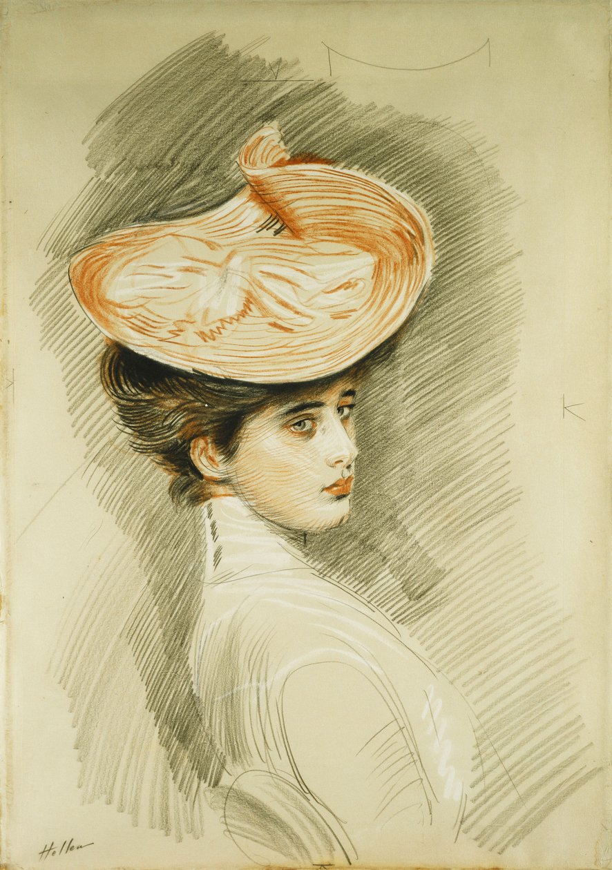 Portret van een dame, vermoedelijk Madame Helleu door Paul Cesar Helleu