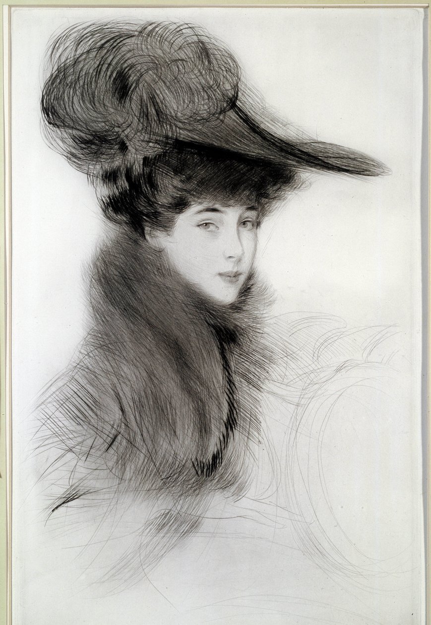 Portret van de Hertogin van Malborough. Tekening door Paul Helleu, 20e eeuw. Bayonne, Musee Bonnat door Paul Cesar Helleu