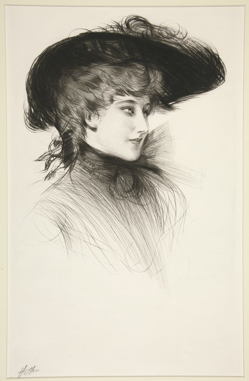 Zonder titel (buste van een vrouw) door Paul Cesar Helleu