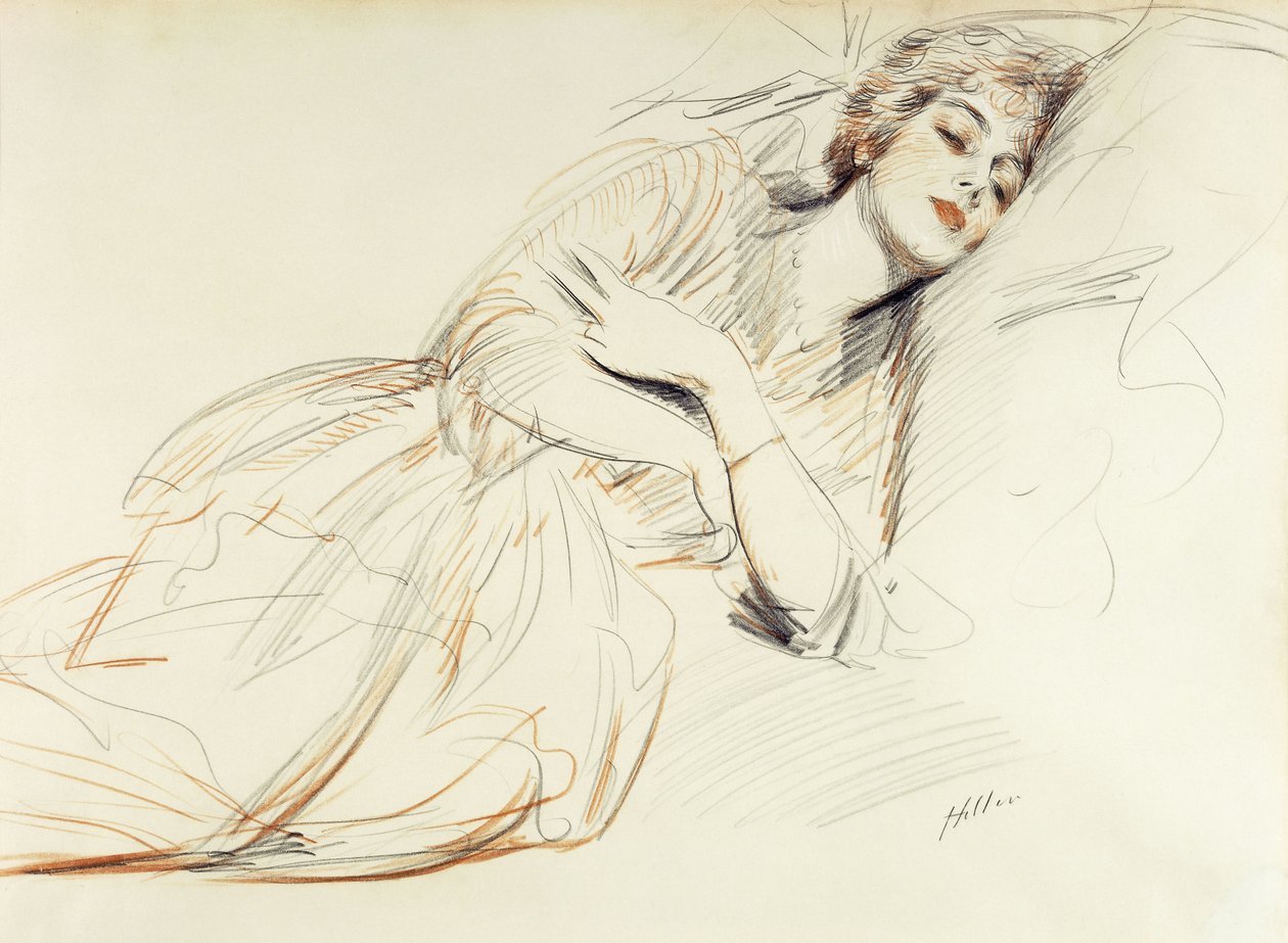 Liggende vrouw door Paul Cesar Helleu