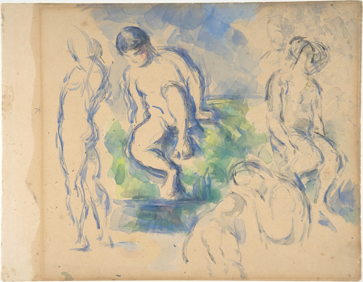 Badende (recto); Stillleben (verso) door Paul Cézanne