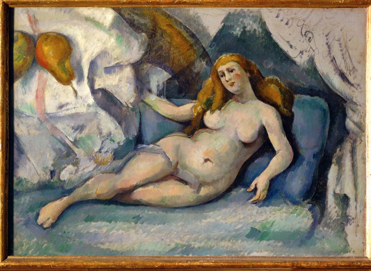 Femme nue (olieverf op doek) door Paul Cezanne