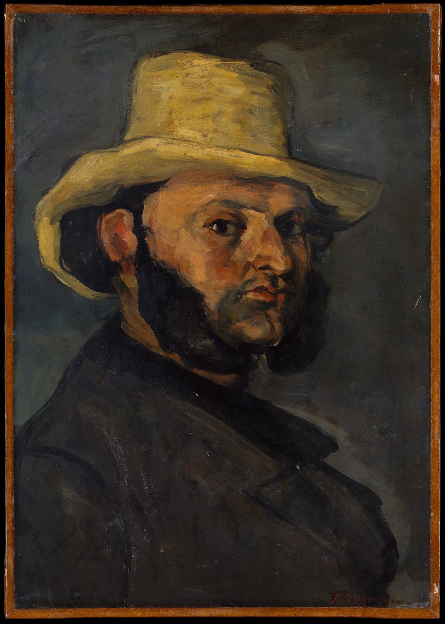 Gustave Boyer (geb. 1840) met een strohoed door Paul Cézanne