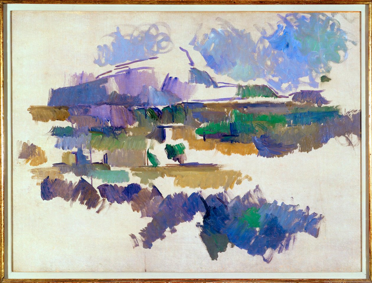 La Montagne Sainte-Victoire, gezien vanaf Lauves (olieverf op doek) door Paul Cezanne
