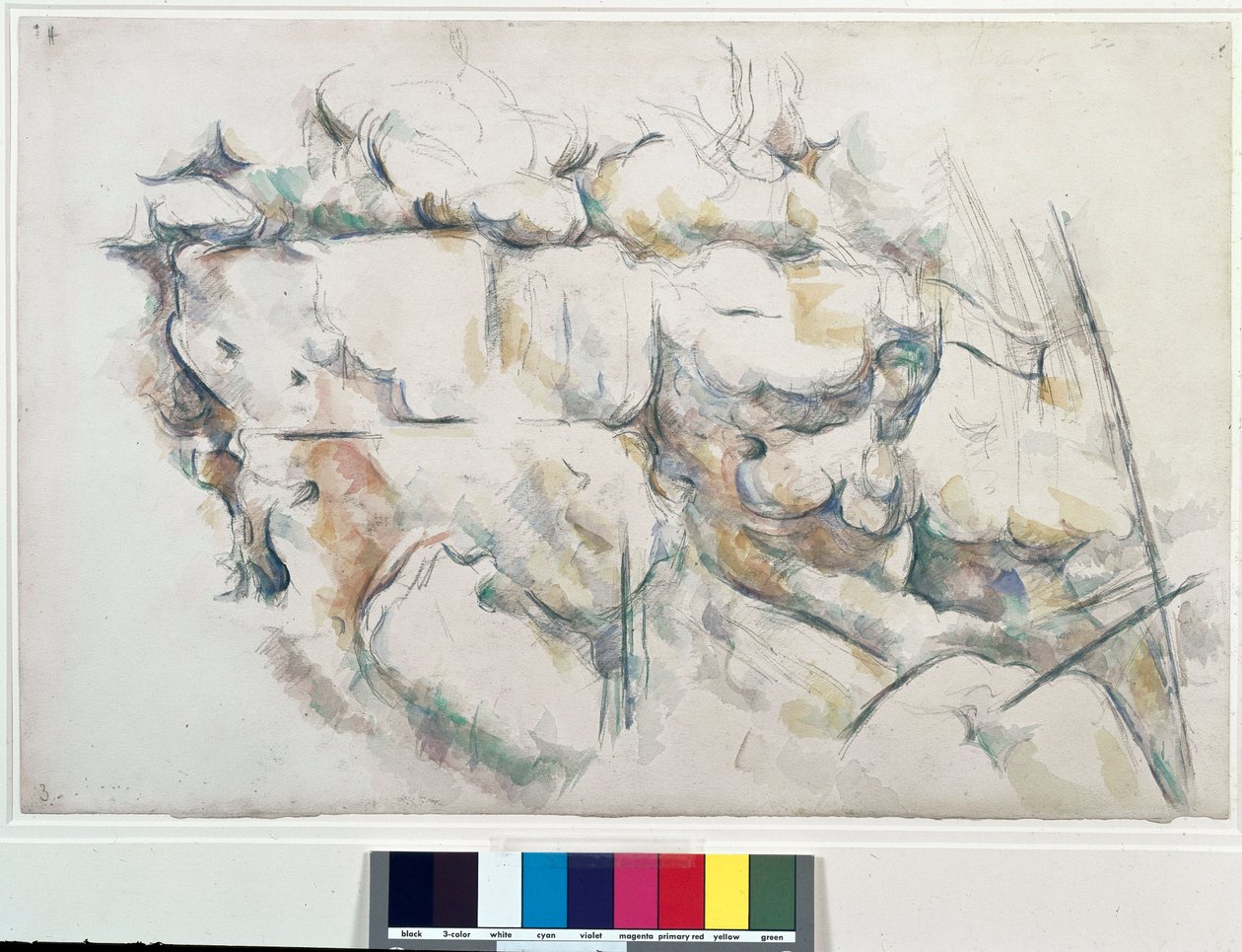 Rotsen naar Chateau Noir (Chateau-Noir) door Paul Cézanne