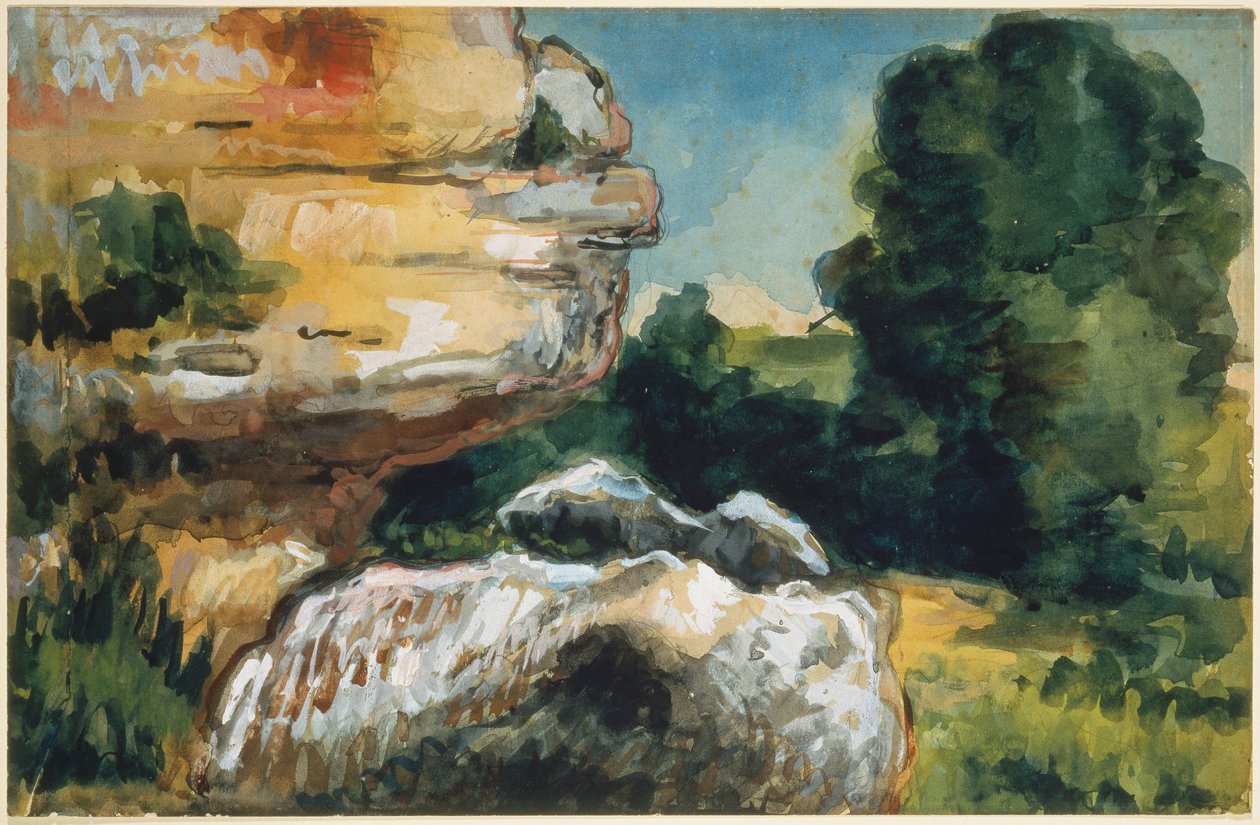 Rotsen door Paul Cézanne