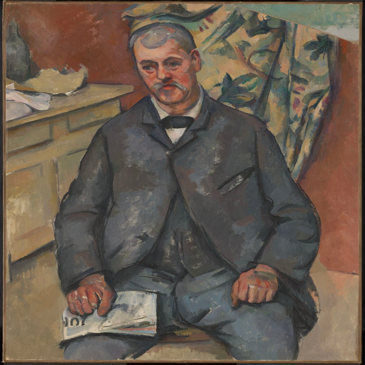 Zittende man door Paul Cézanne