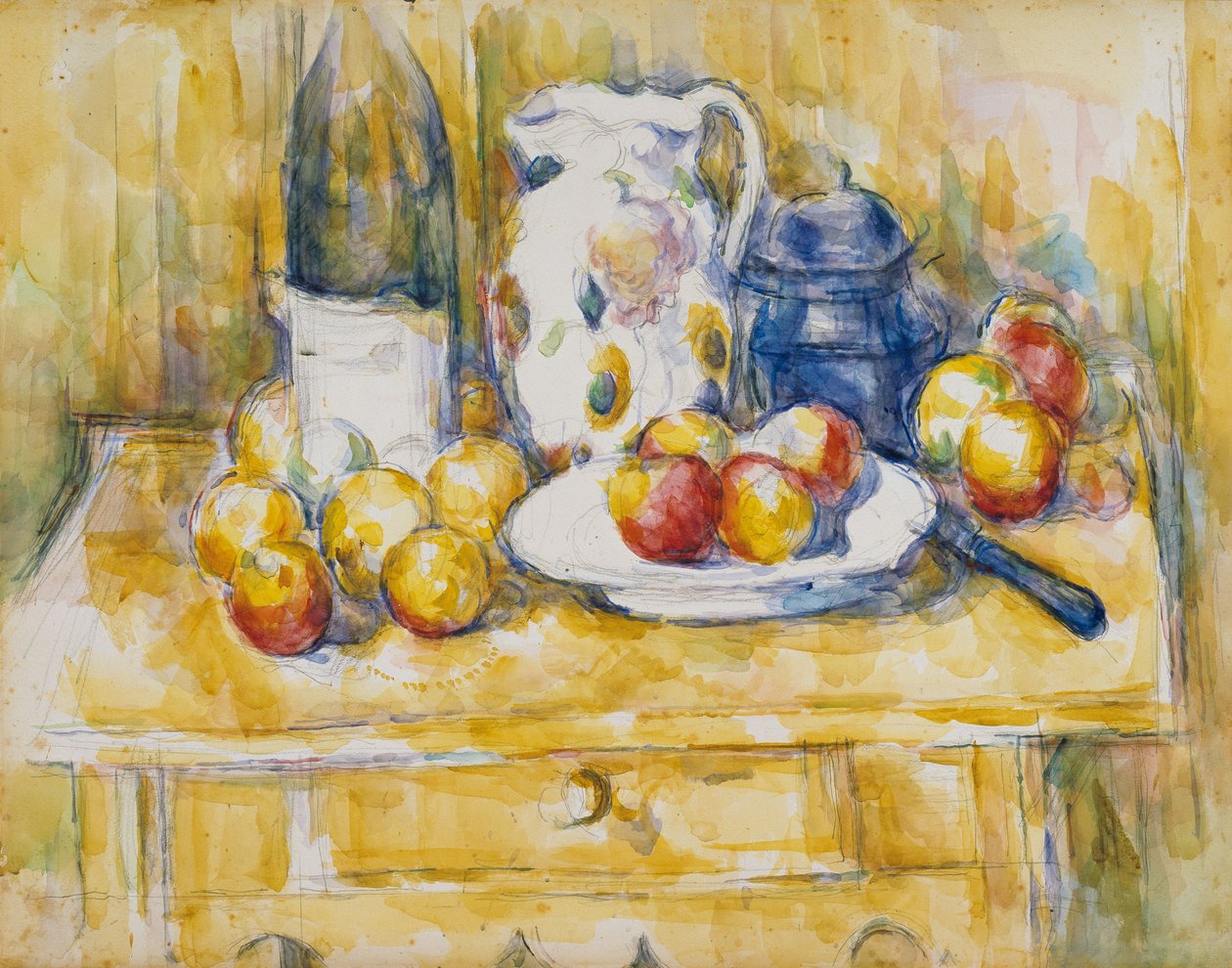 Stilleven met Appels op een Dressoir door Paul Cézanne