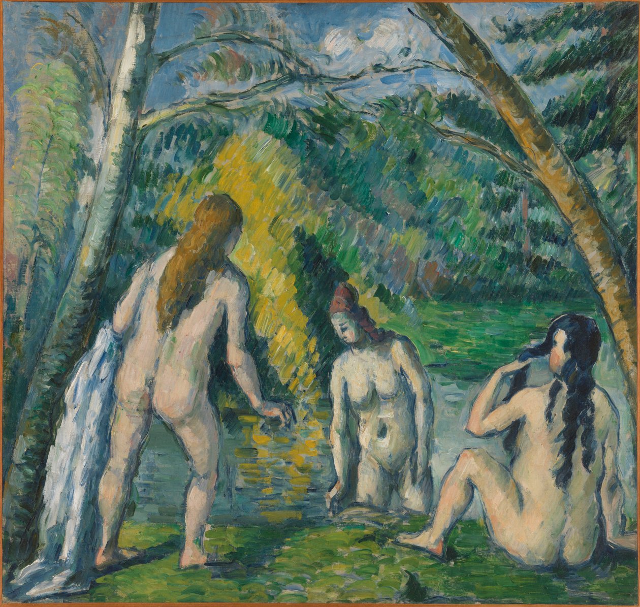 Drei Badende door Paul Cézanne