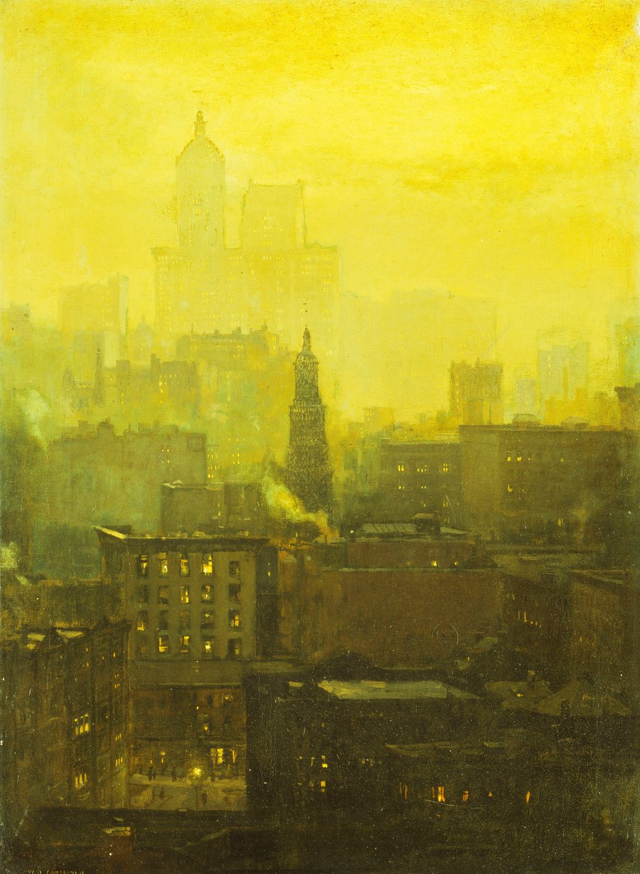 Stedelijke Nocturne door Paul Cornoyer