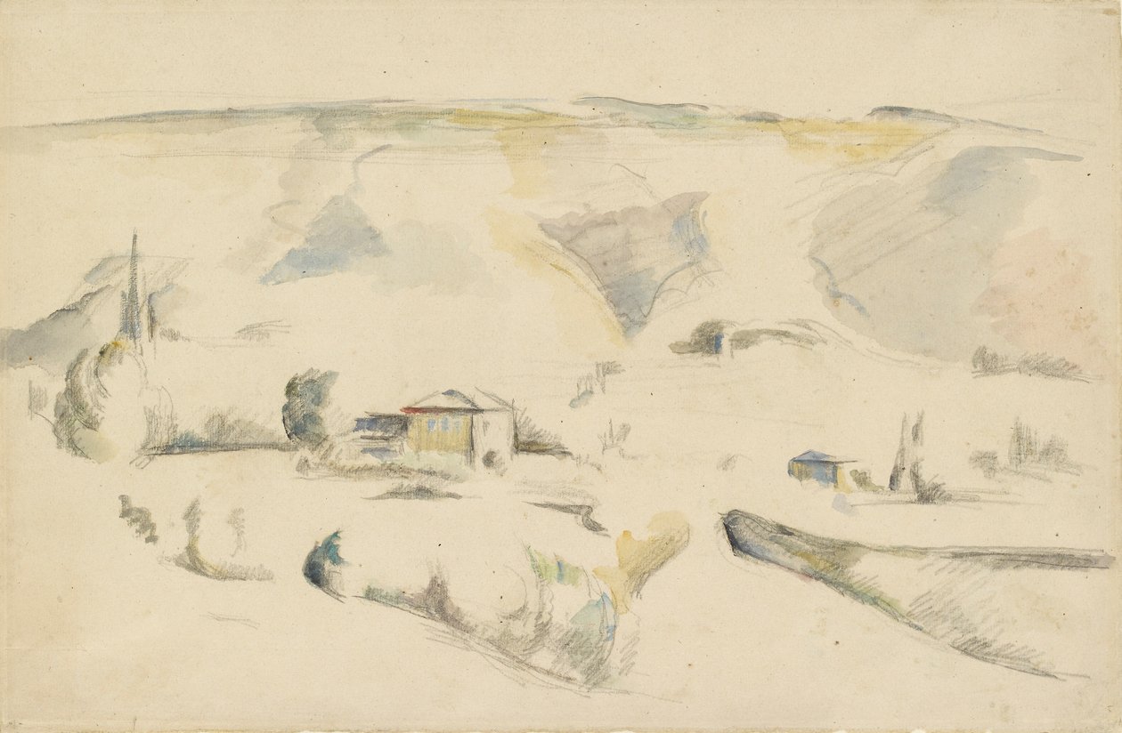 Uitzicht over een Vallei door Paul Cézanne