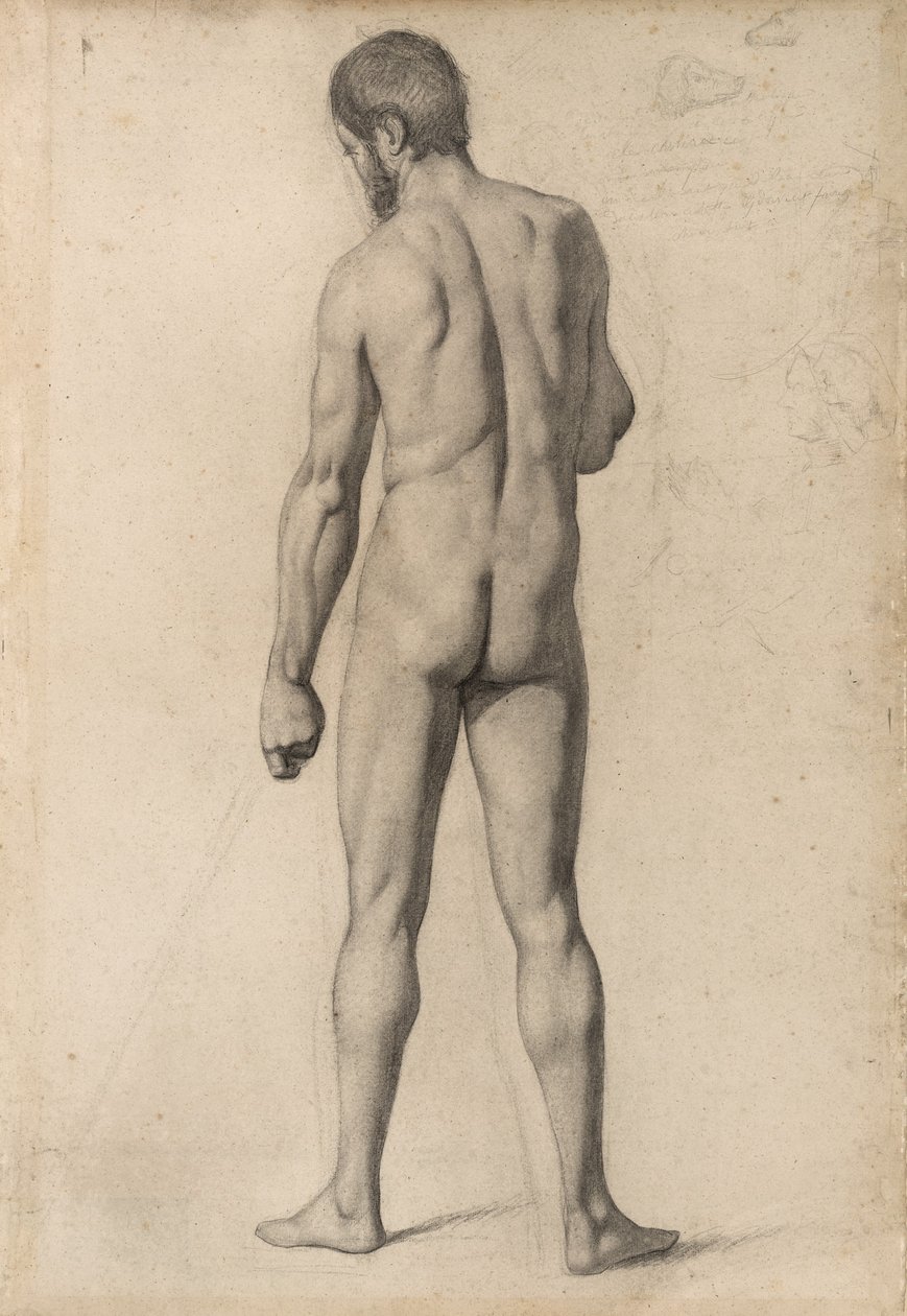Academisch Naakt, gezien van Achteren, 1862 door Paul Cézanne