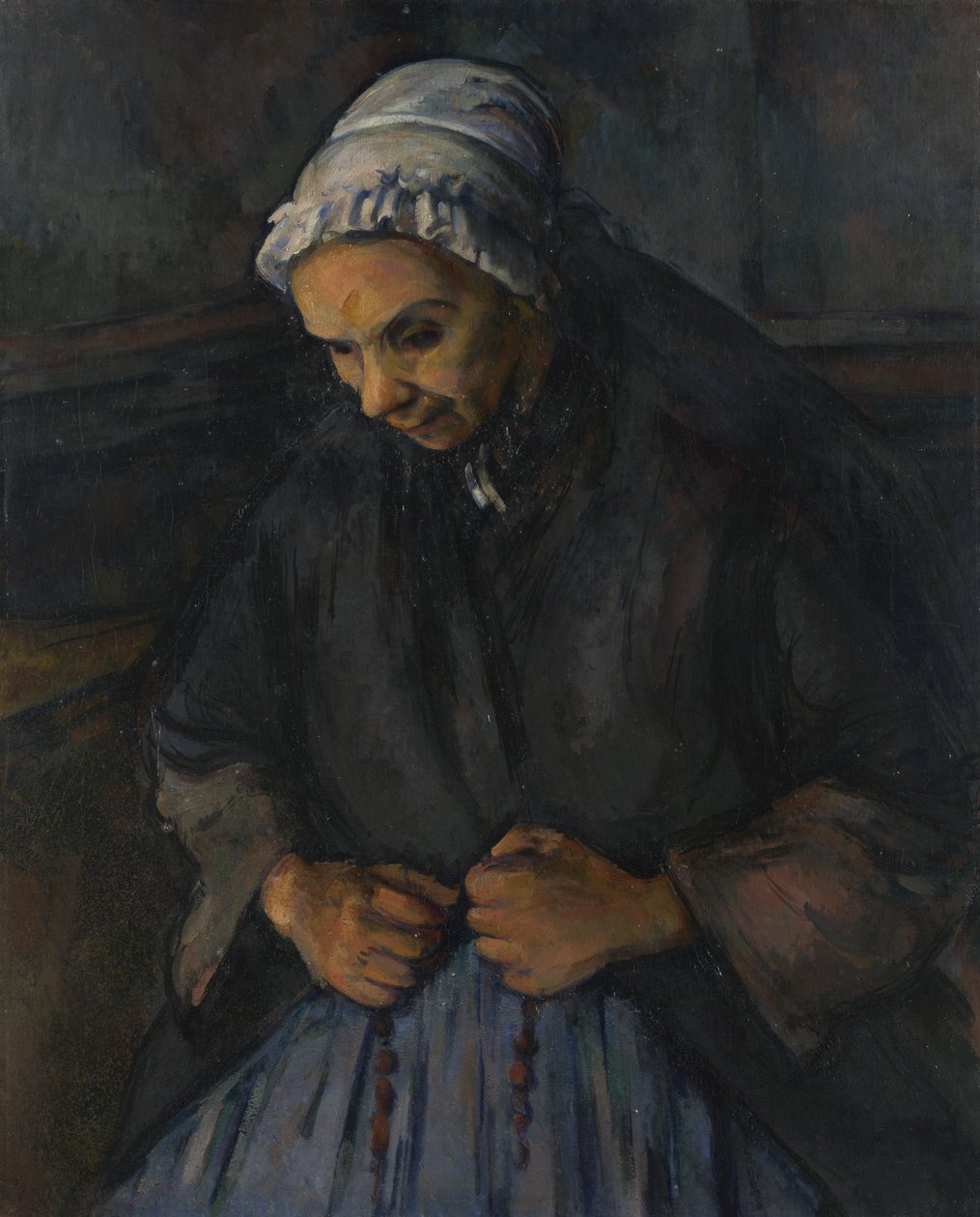 Een oude vrouw met een rozenkrans, ca. 1895 door Paul Cézanne