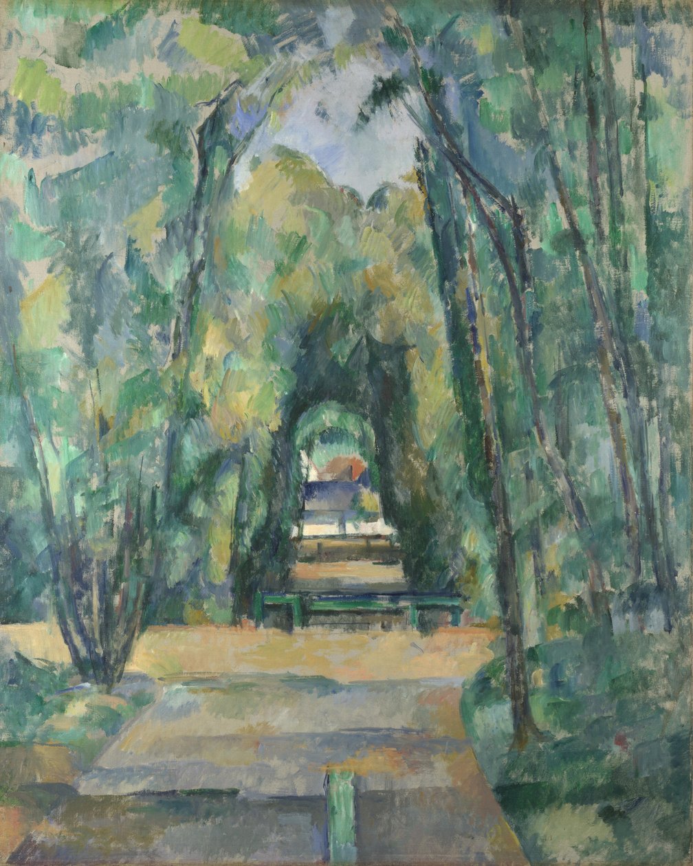Laan in Chantilly, 1888 door Paul Cézanne