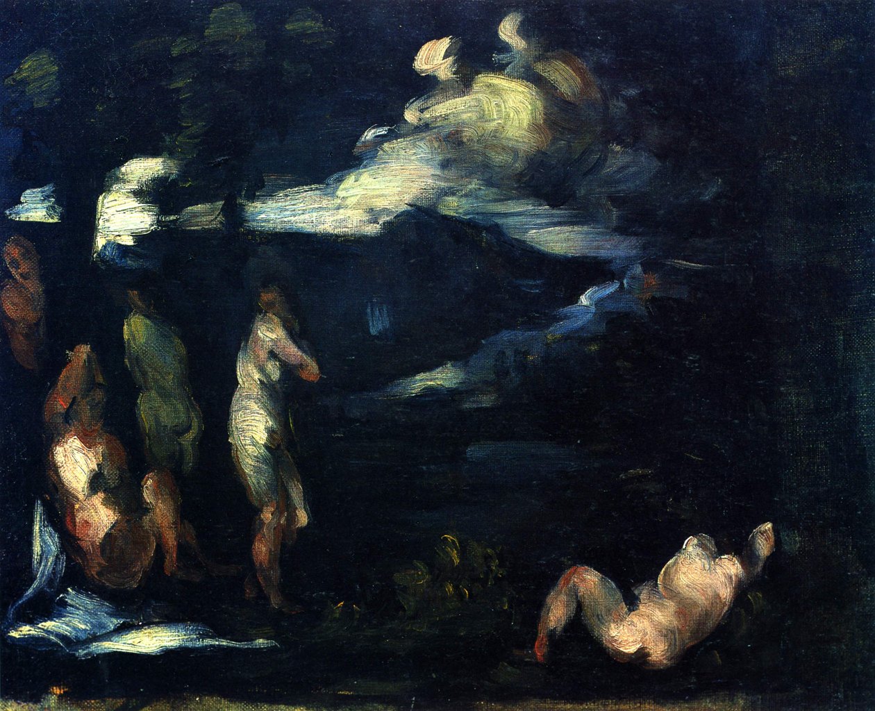 Badgasten door Paul Cézanne