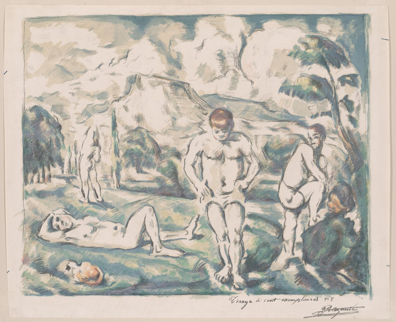 Baden door Paul Cézanne