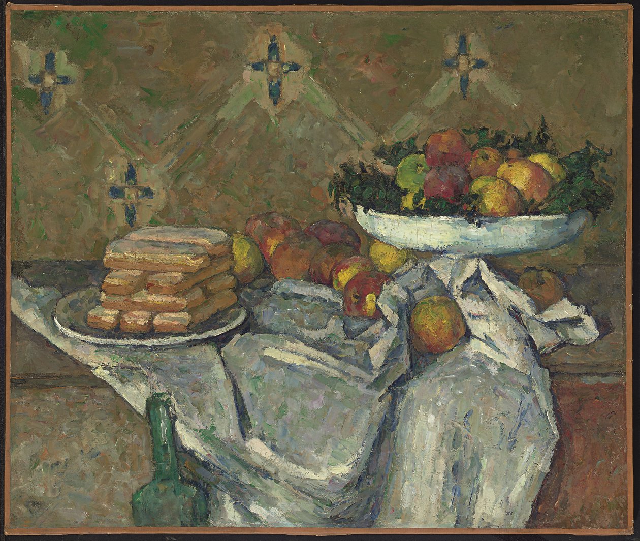 Compotier et assiette de biscuits, c.1877 door Paul Cézanne