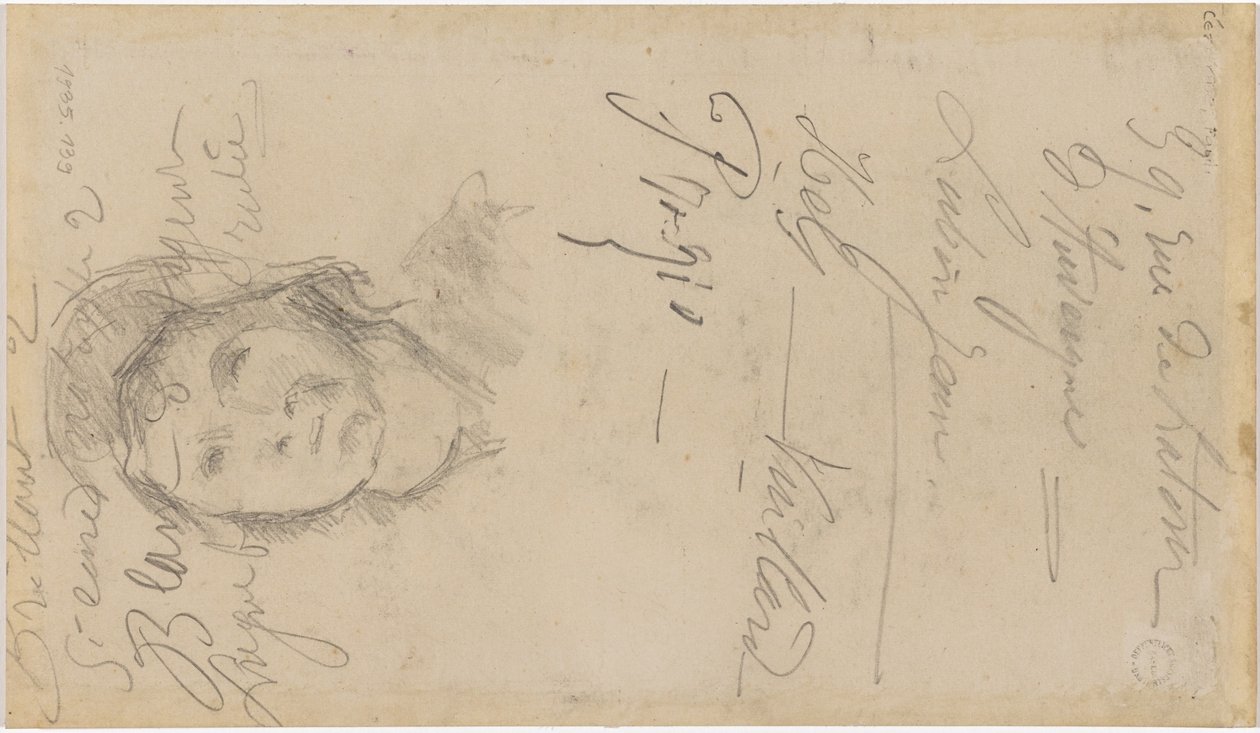 Cézanne - FWN 3005-52b, Naar Louis Le Nain, Vrouw met een bonnet, 1884-87 door Paul Cézanne