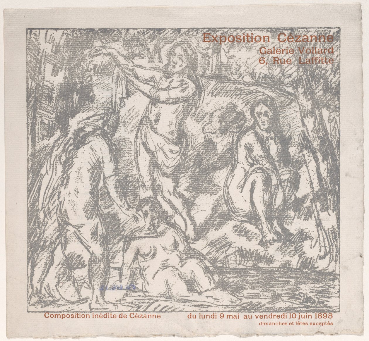 Tentoonstellingscatalogus voor een Cézanne-show in de Galerie Vollard 9 mei-10 juni 1898 door Paul Cézanne