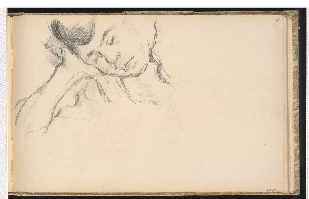 Figuur Rustend Hoofd op Hand door Paul Cézanne