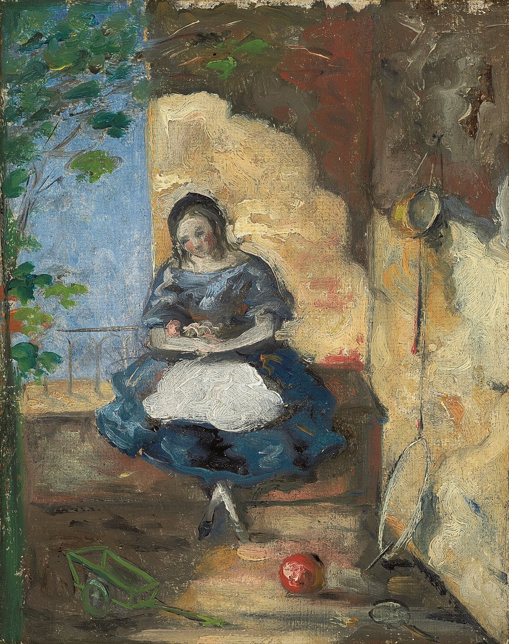 Meisje; Fillette, 1872-3 door Paul Cézanne