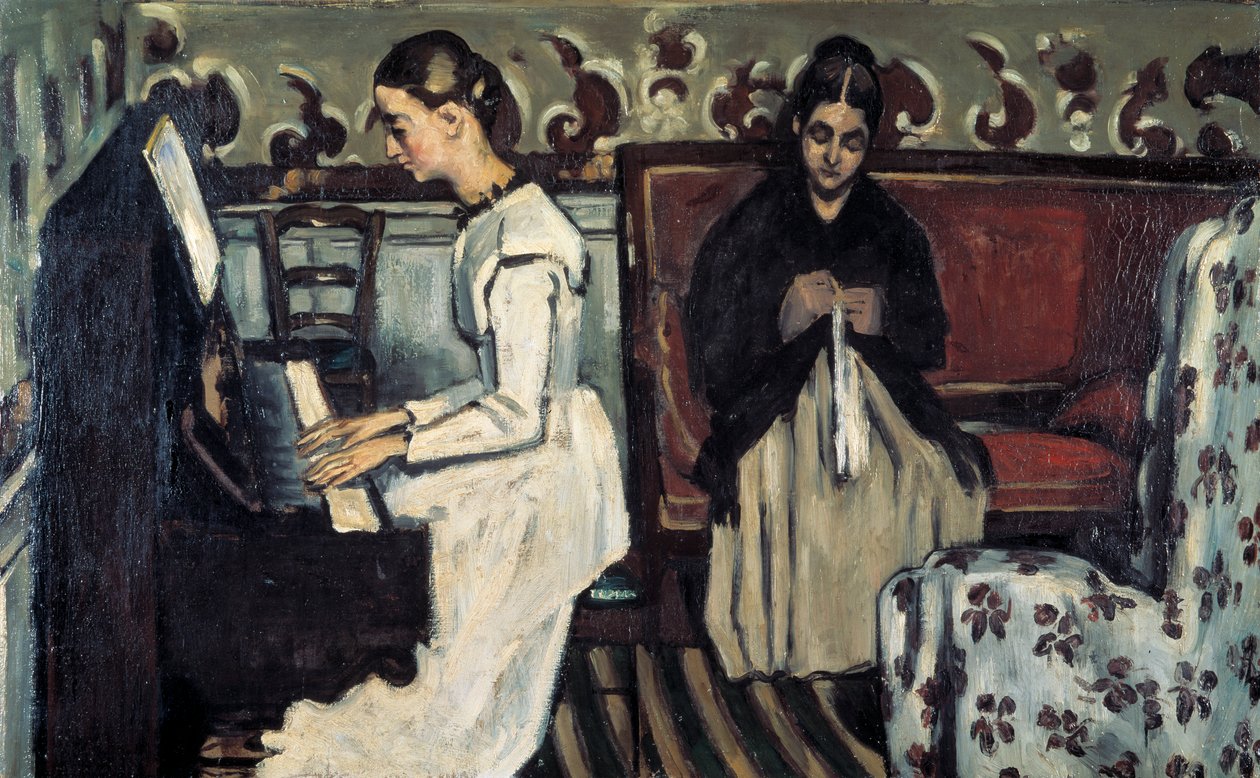 Meisje aan de Piano Overture tot Tannhäuser door Paul Cézanne