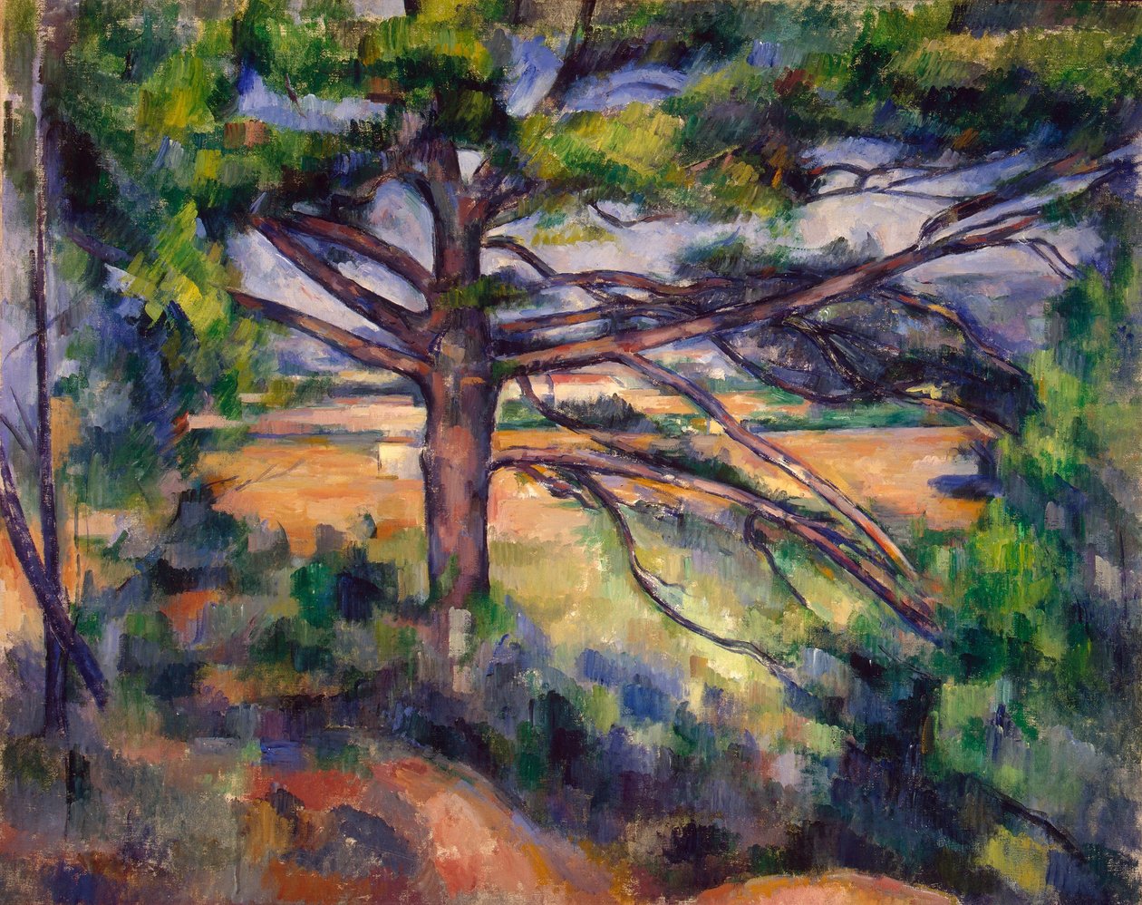 Grote den en rode aarde door Paul Cézanne