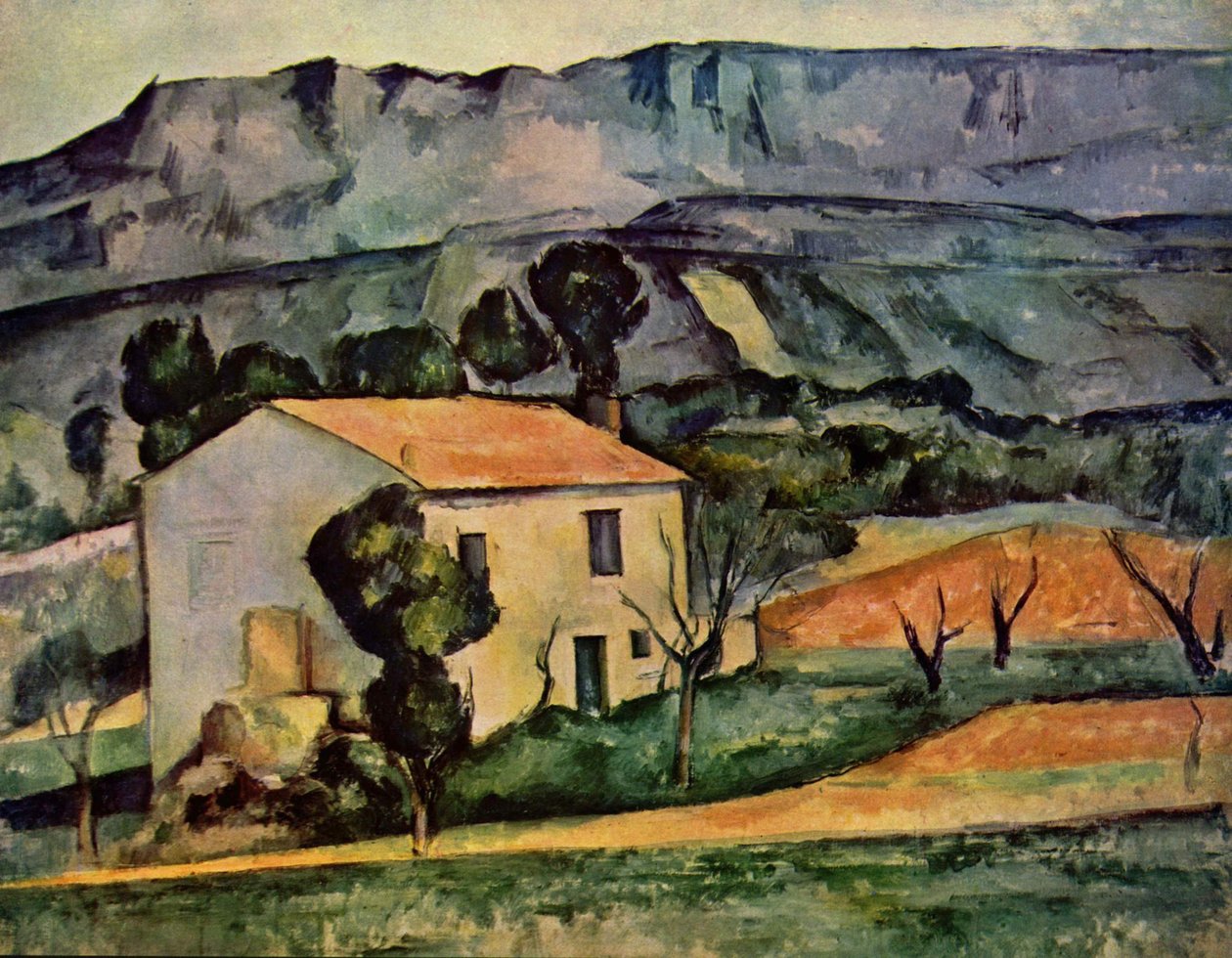 Huis voor Sainte-Victoire bij Gardanne door Paul Cézanne