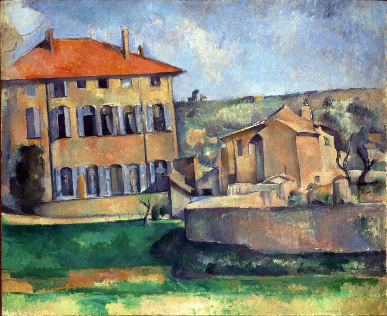 Huis en boerderij in Jas de Bouffan door Paul Cézanne