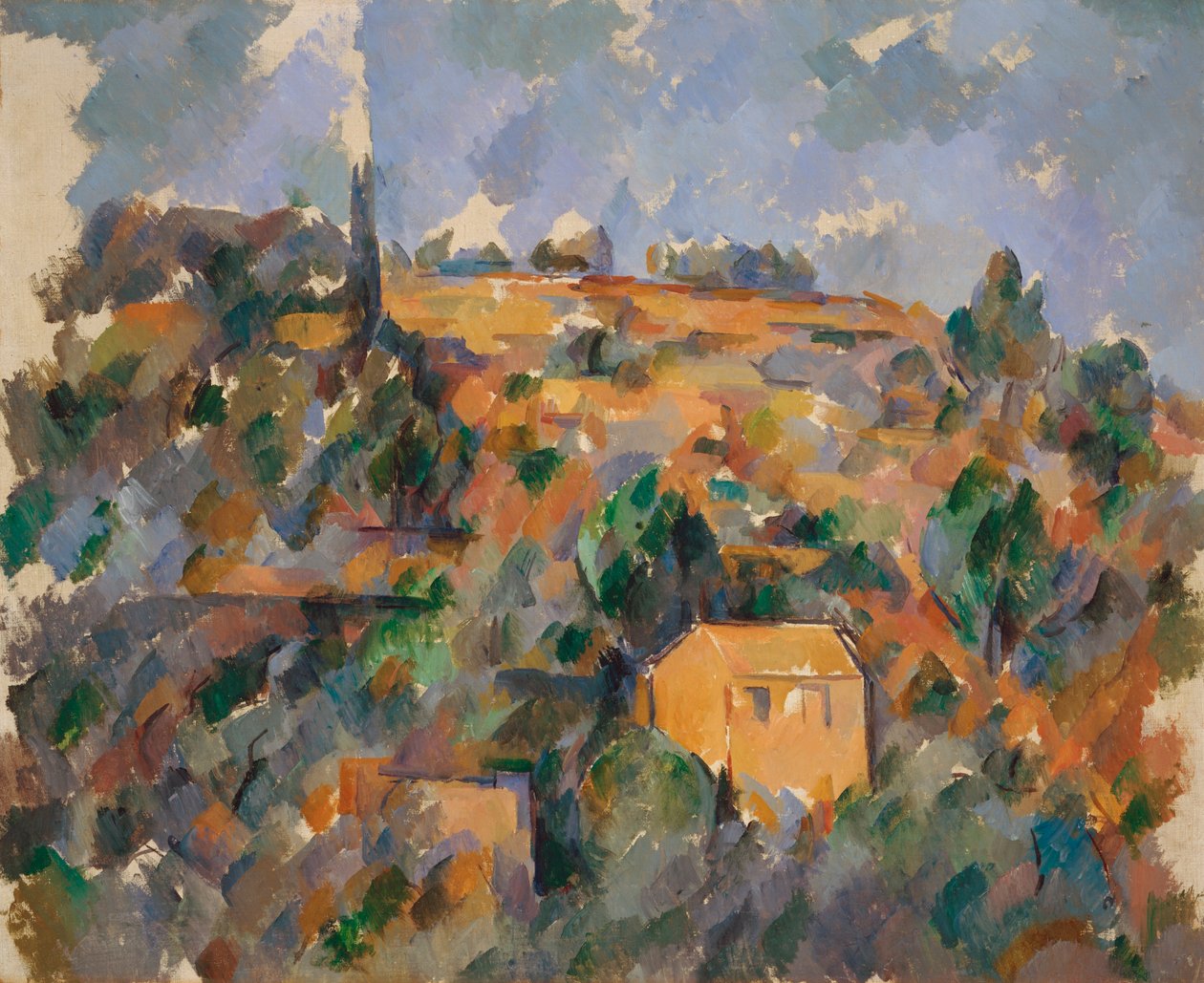 Huizen op de heuvel, Provence door Paul Cézanne