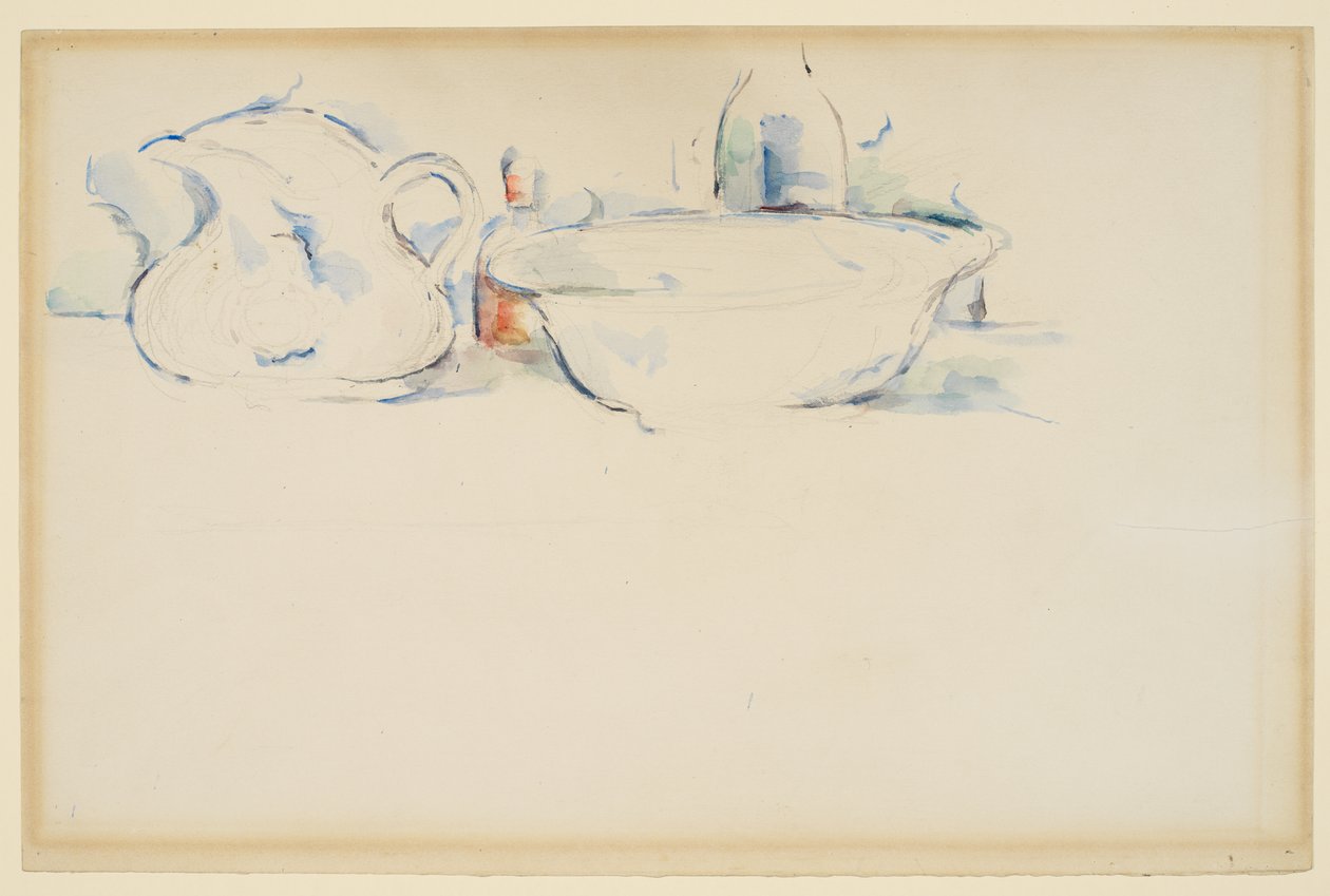 Stilleven, toiletartikelen, c.1885-90 door Paul Cézanne