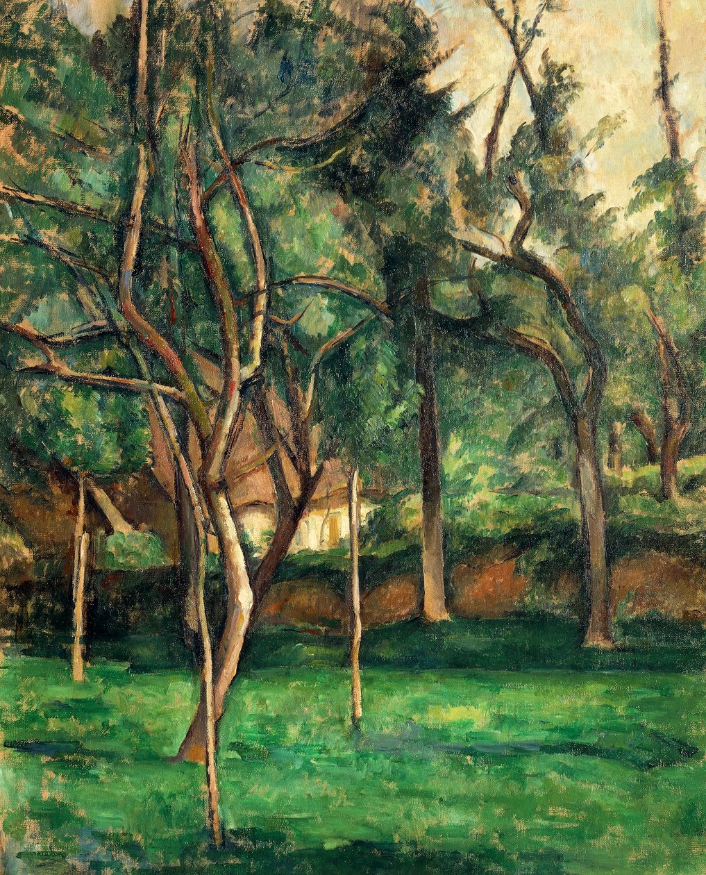 Boomgaard door Paul Cézanne