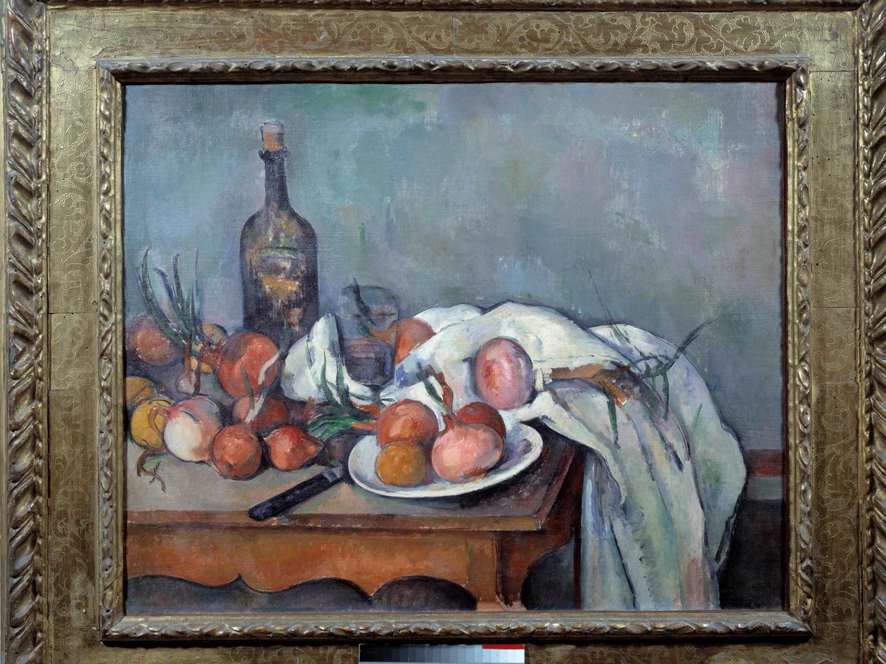 Stilleven met uien door Paul Cézanne