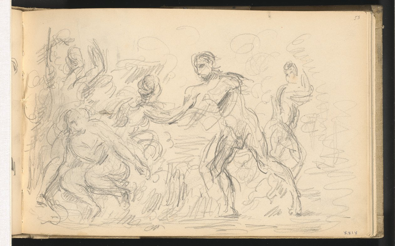 Studie voor "Het oordeel van Paris" of "De verliefde herder" door Paul Cézanne