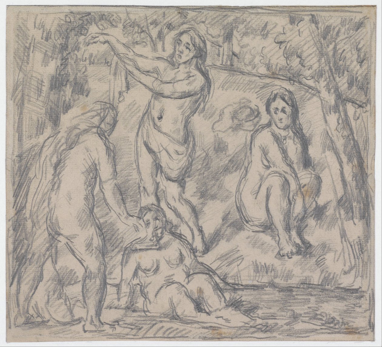 Studie van Vier Badende Vrouwen door Paul Cézanne