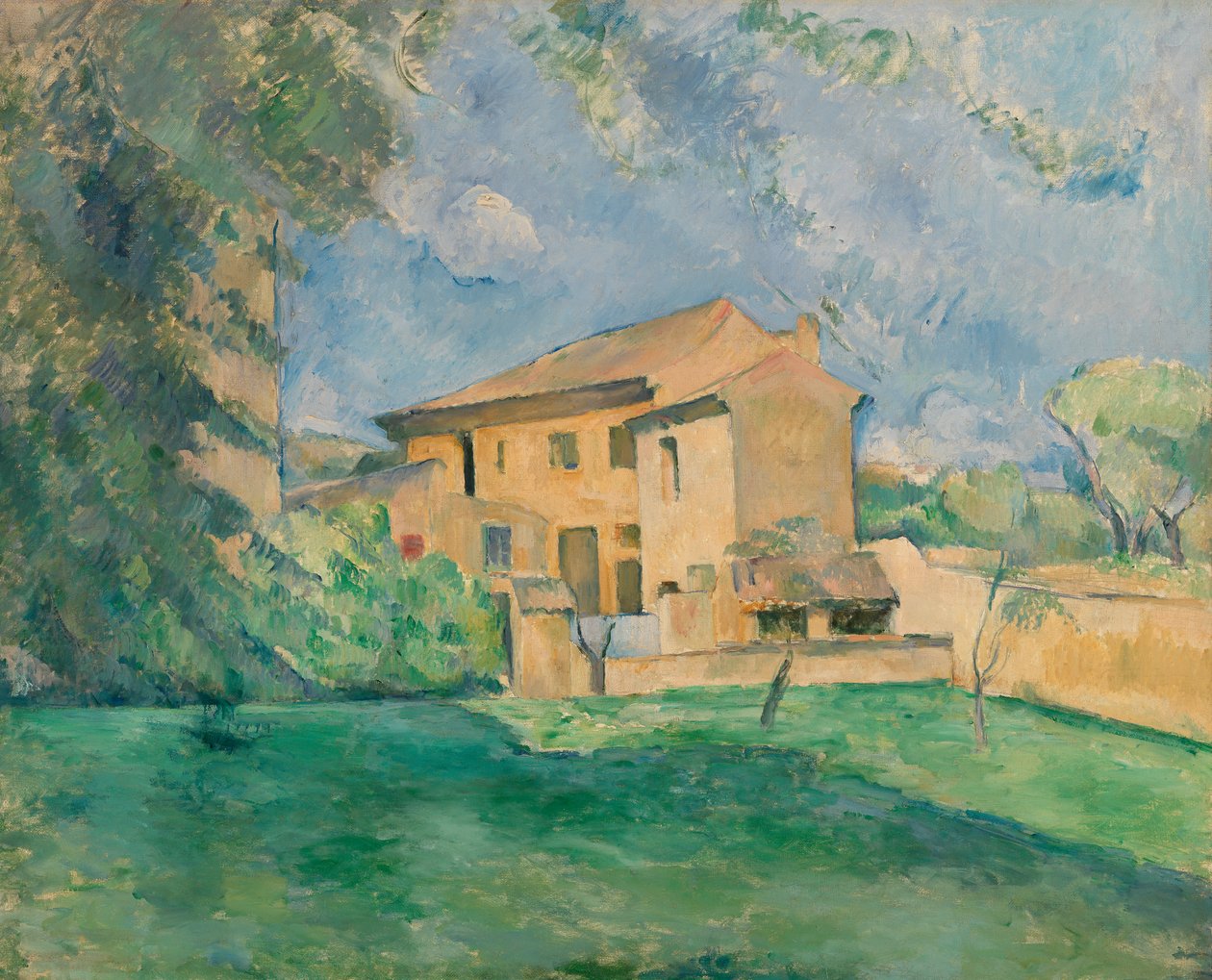 De boerderij bij Jas de Bouffan door Paul Cézanne