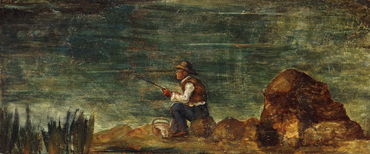De visser op de rots door Paul Cézanne