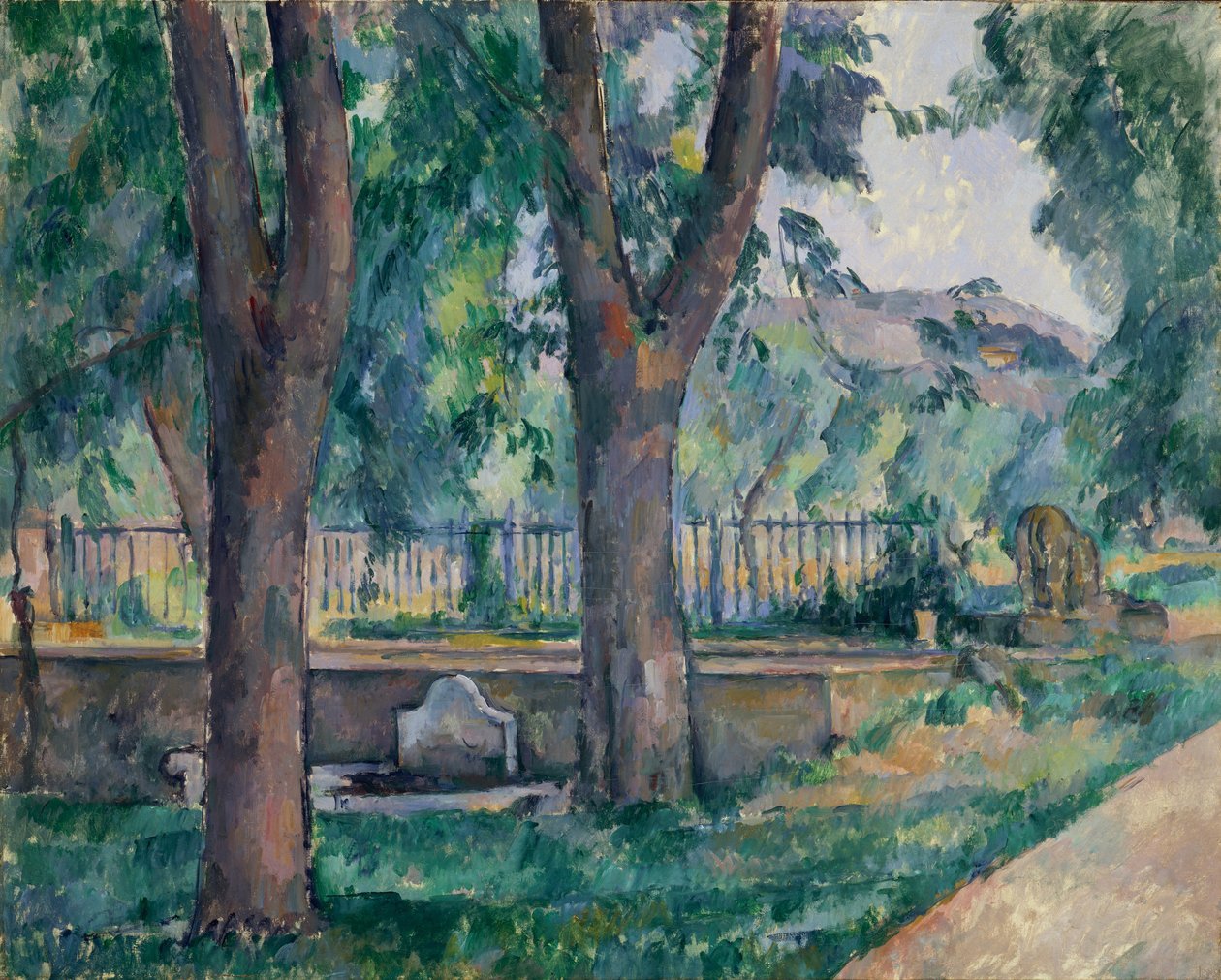 Het Zwembad bij Jas de Bouffan, ca. 1885-86 door Paul Cézanne