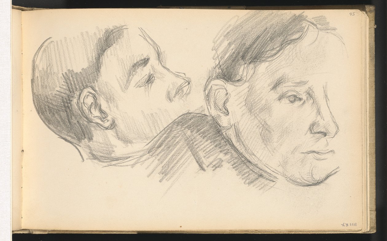 Twee hoofden door Paul Cézanne
