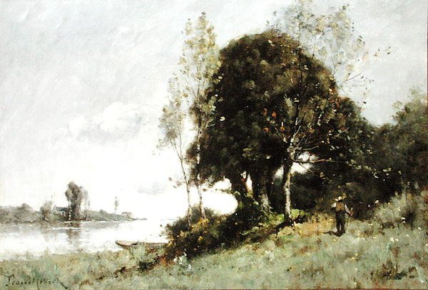 Eiland op de Loire door Paul Desire Trouillebert