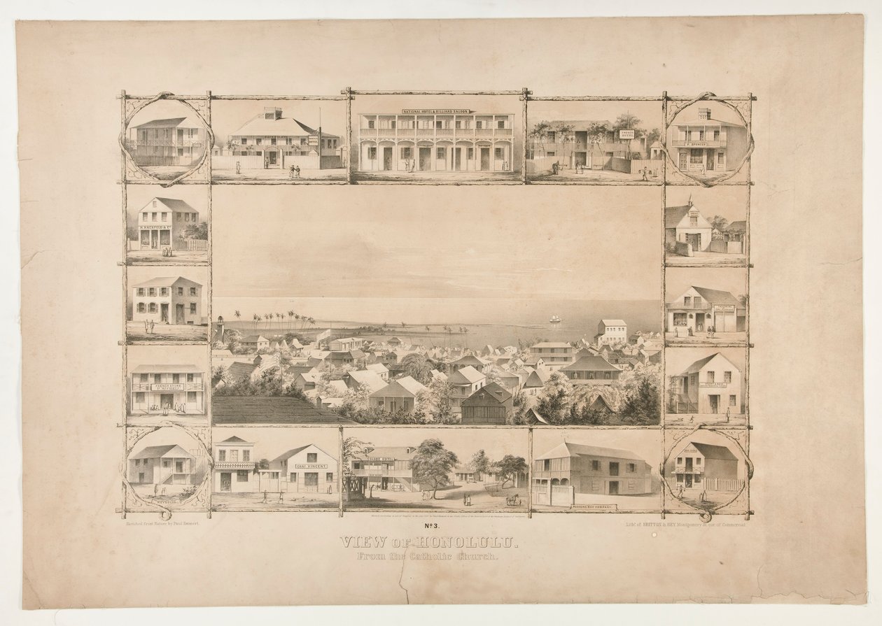 Uitzicht op Honolulu, Vanaf de Katholieke Kerk (Nr. 3) door Paul Emmert