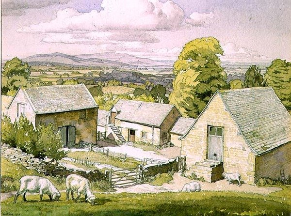 Een Cotswold boerderij, 1928 door Paul Fripp