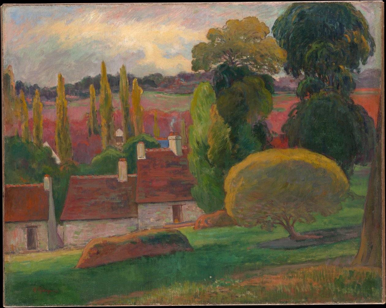 Een boerderij in Bretagne door Paul Gauguin