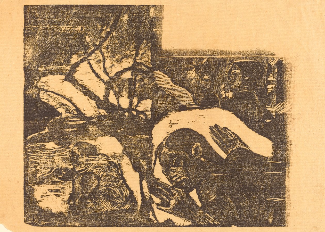 Een Maori Vrouw in een Bos; Manao Tupapau (Zij wordt Achtervolgd door een Geest) door Paul Gauguin