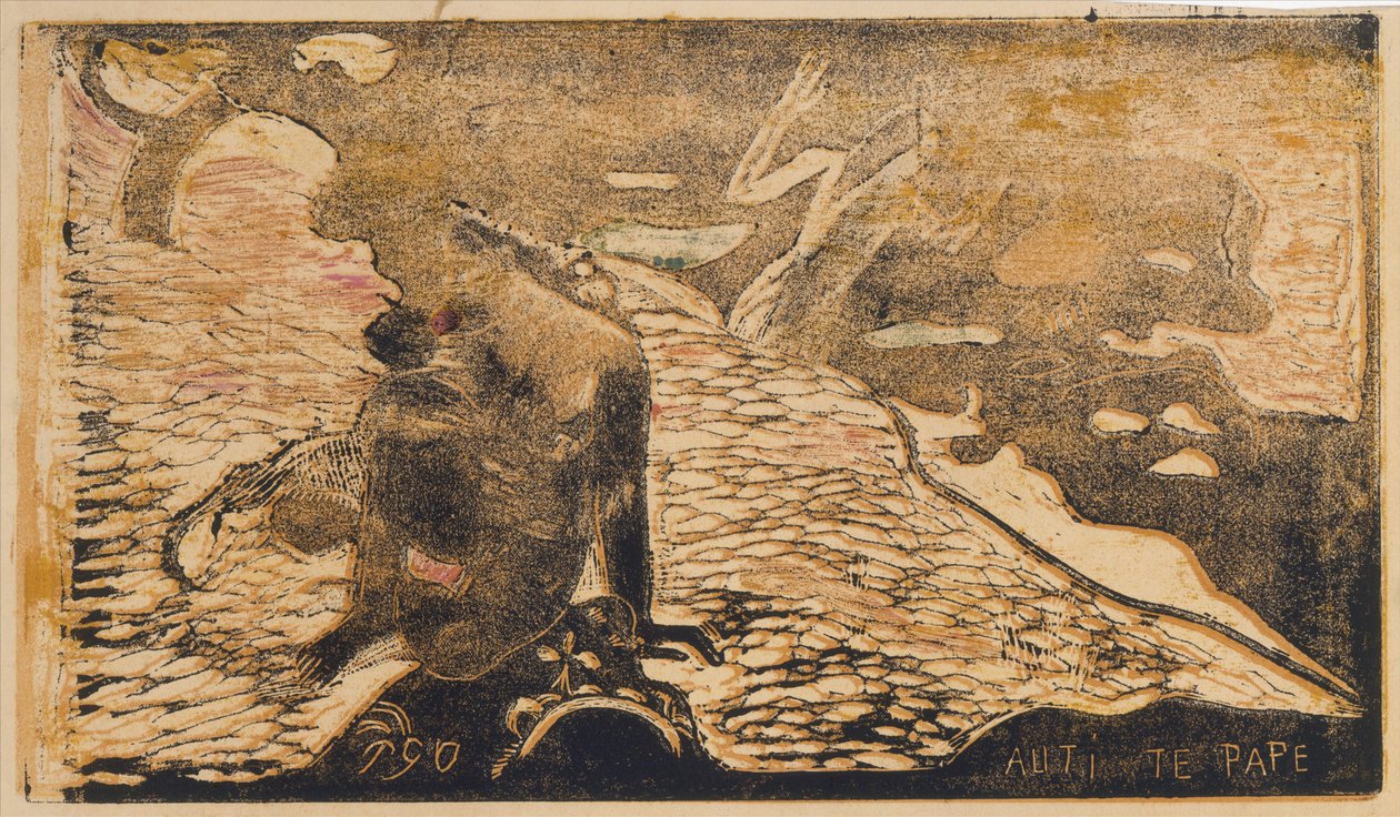 Auti Te Pape, 1893-94 door Paul Gauguin
